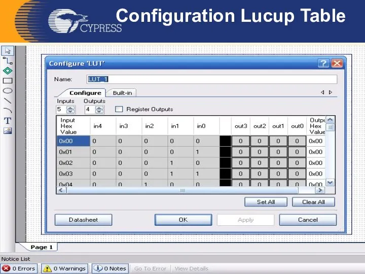Configuration Lucup Table