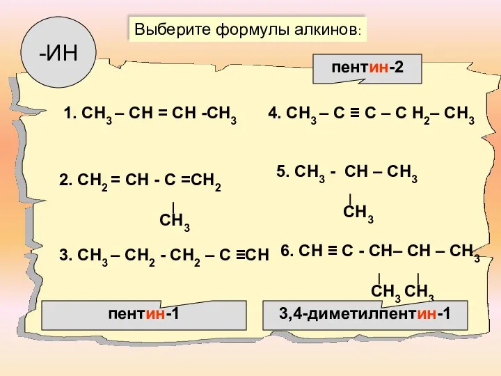 1. СН3 – СН = СН -СН3 2. СН2 = СН -