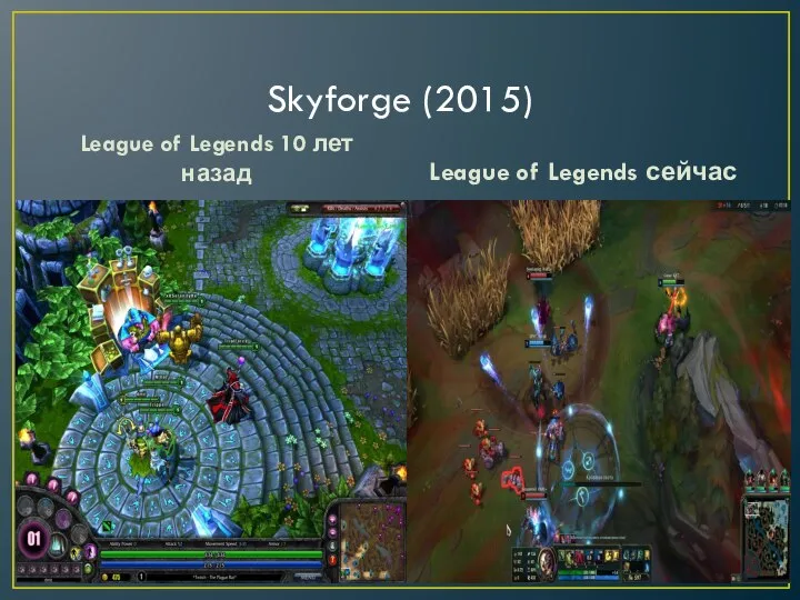 Skyforge (2015) League of Legends 10 лет назад League of Legends сейчас