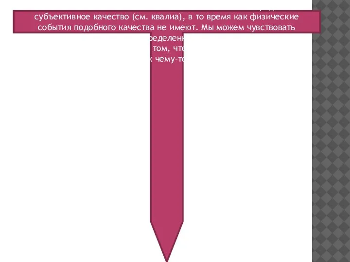 Более современный аргумент в поддержку дуализма состоит в том, что ментальное и