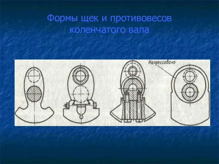 Формы щек и противовесов коленчатого вала