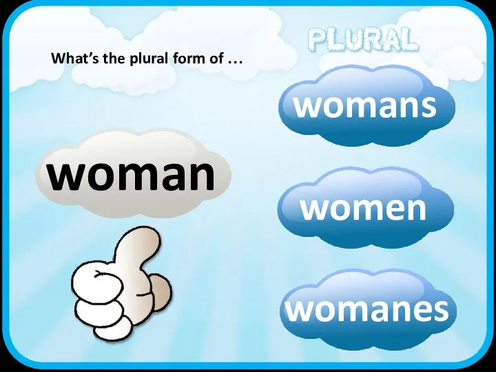 woman What’s the plural form of …