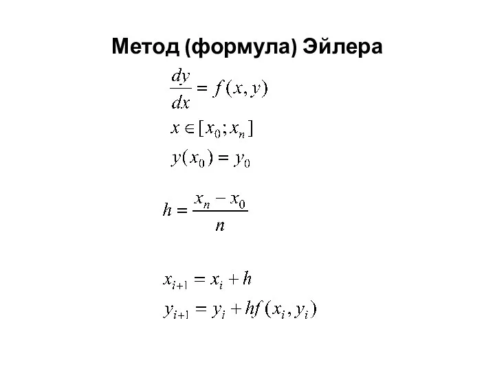 Метод (формула) Эйлера