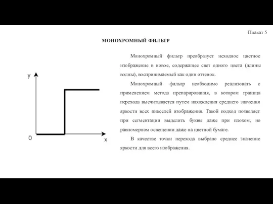 Плакат 5 МОНОХРОМНЫЙ ФИЛЬТР Монохромный фильтр преобразует исходное цветное изображение в новое,