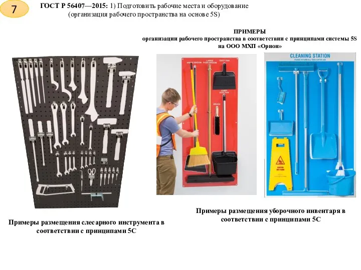 ГОСТ Р 56407—2015: 1) Подготовить рабочие места и оборудование (организация рабочего пространства