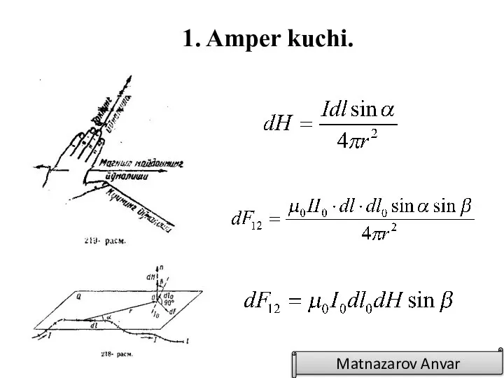 1. Amper kuchi. Matnazarov Anvar