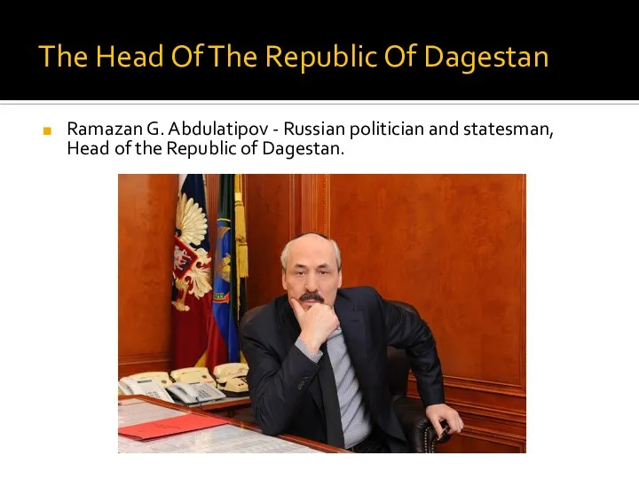 The Head Of The Republic Of Dagestan Ramazan G. Abdulatipov - Russian