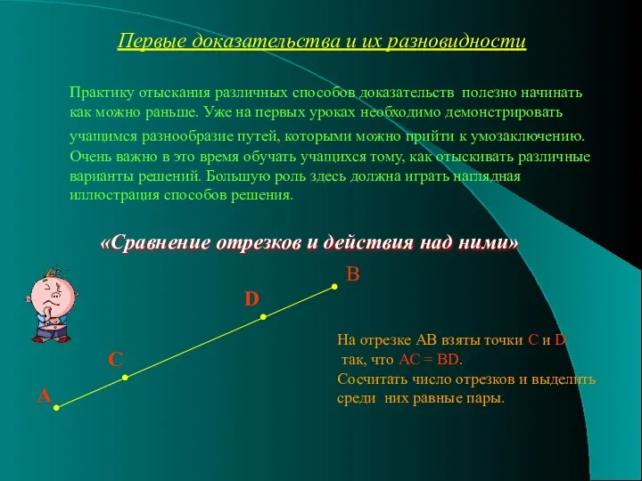 Первые доказательства и их разновидности Практику отыскания различных способов доказательств полезно начинать