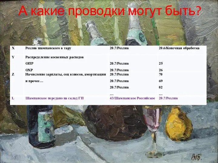 А какие проводки могут быть?