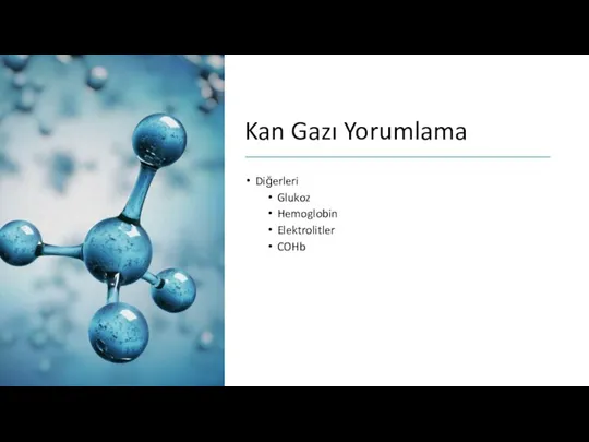 Kan Gazı Yorumlama Diğerleri Glukoz Hemoglobin Elektrolitler COHb