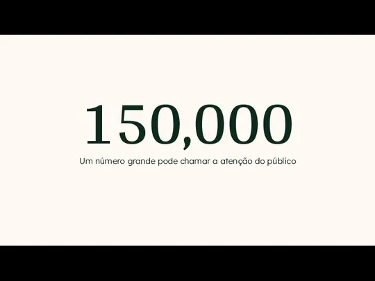 150,000 Um número grande pode chamar a atenção do público