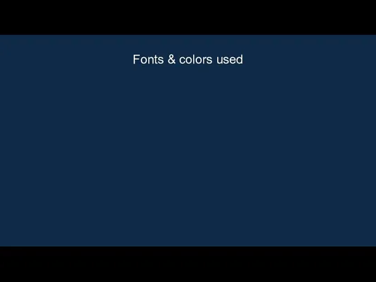 Fonts & colors used