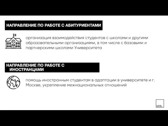 НАПРАВЛЕНИЕ ПО РАБОТЕ С АБИТУРИЕНТАМИ НАПРАВЛЕНИЕ ПО РАБОТЕ С ИНОСТРАНЦАМИ