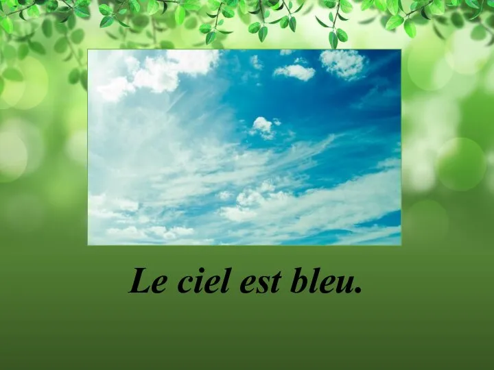 Le ciel est bleu.