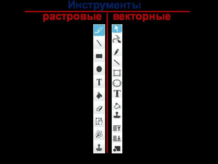 Инструменты растровые векторные линия группировать выбрать и копировать удаление фона выделение области