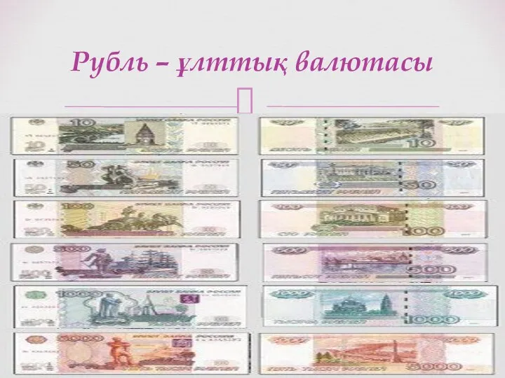 Рубль – ұлттық валютасы