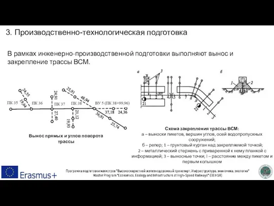 3. Производственно-технологическая подготовка В рамках инженерно-производственной подготовки выполняют вынос и закрепление трассы