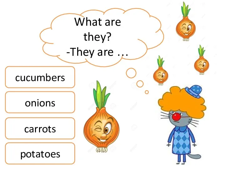 What are they? -They are … cucumbers onions carrots potatoes