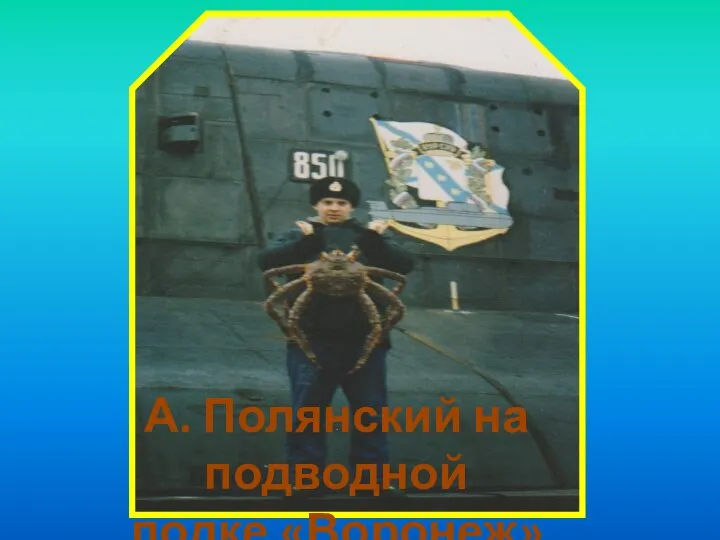А. Полянский на подводной лодке «Воронеж»