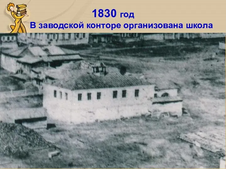 1830 год В заводской конторе организована школа