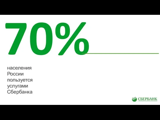 70% населения России пользуется услугами Сбербанка