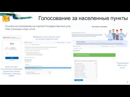 Ссылка на голосование на портале Государственных услуг https://www.gosuslugi.ru/inet Голосование за населенные пункты