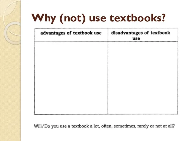 Why (not) use textbooks?