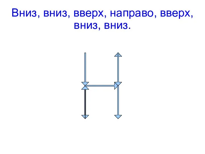 Вниз, вниз, вверх, направо, вверх, вниз, вниз.