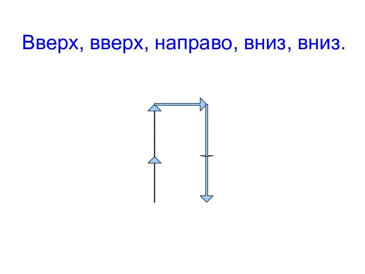 Вверх, вверх, направо, вниз, вниз.