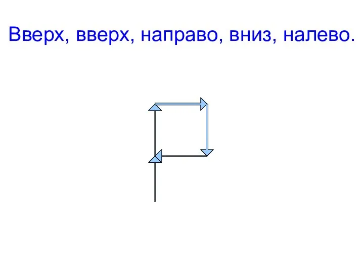 Вверх, вверх, направо, вниз, налево.