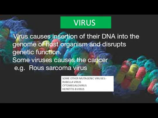 VIRUS Virus causes insertion of their DNA into the genome of host