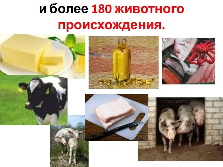 и более 180 животного происхождения.