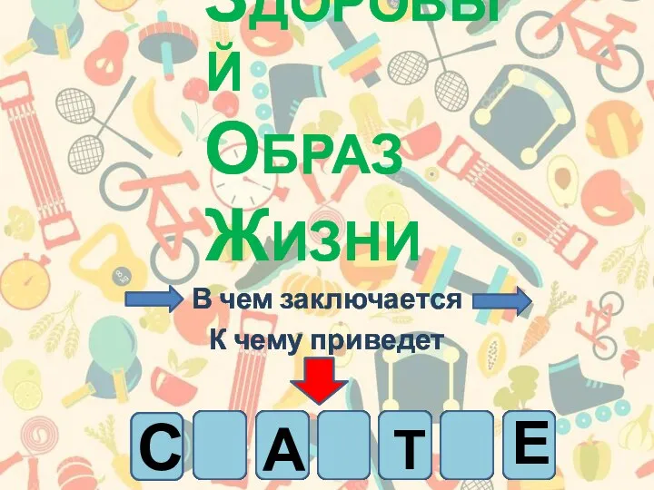 ЗДОРОВЫЙ ОБРАЗ ЖИЗНИ В чем заключается К чему приведет С Е А Т