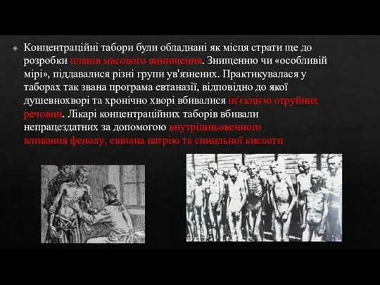 Концентраційні табори були обладнані як місця страти ще до розробки планів масового