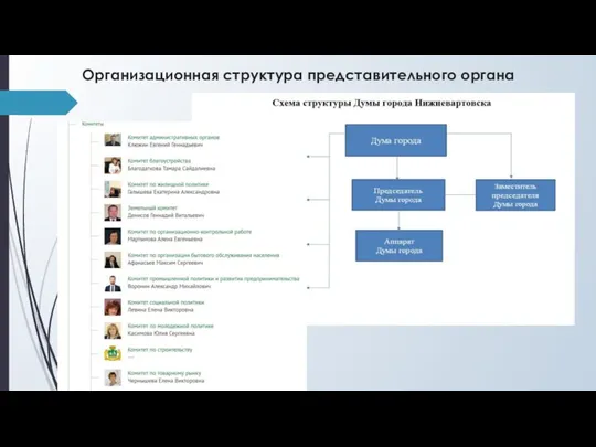 Организационная структура представительного органа