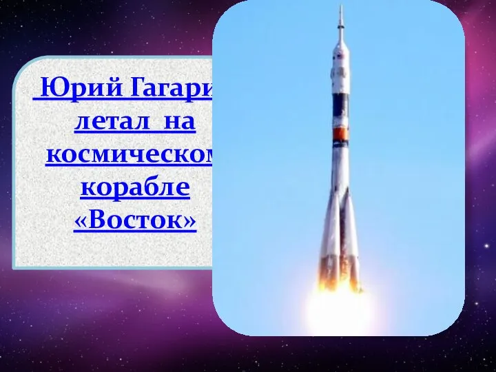 Юрий Гагарин летал на космическом корабле «Восток»