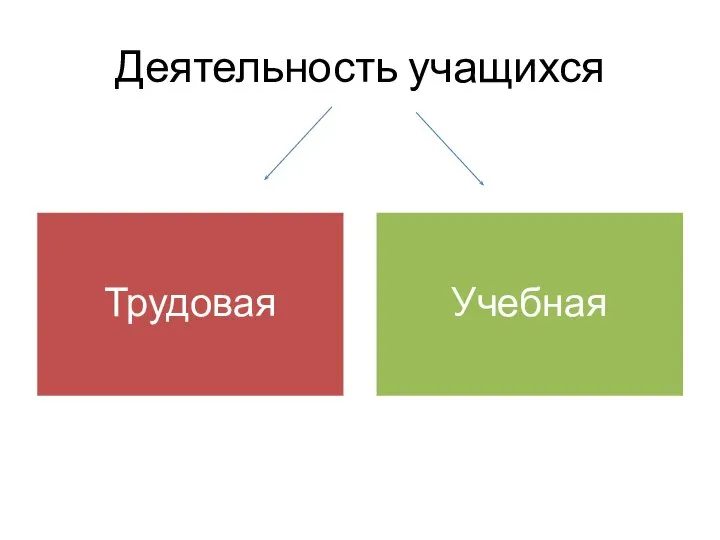 Деятельность учащихся Трудовая Учебная