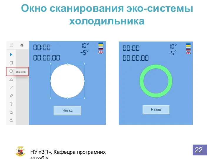 Окно сканирования эко-системы холодильника НУ «ЗП», Кафедра програмних засобів