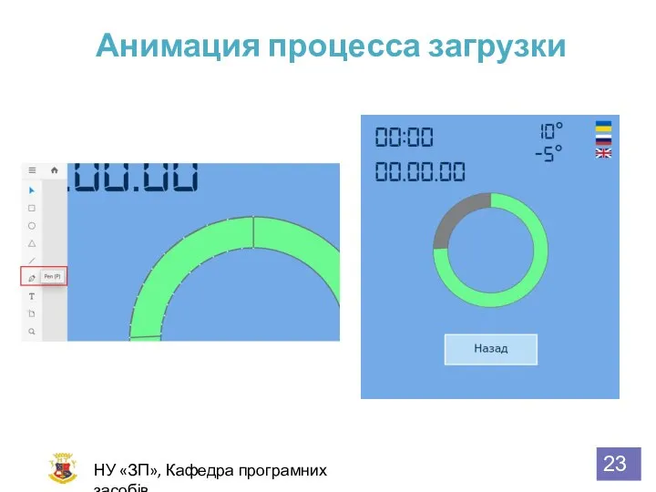 Анимация процесса загрузки НУ «ЗП», Кафедра програмних засобів