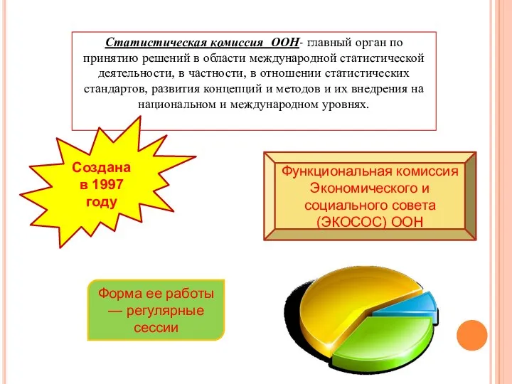 Статистическая комиссия ООН- главный орган по принятию решений в области международной статистической