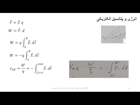 دانشگاه ولیعصر (عج) رفسنجان - گروه مهندسی برق - حسین نوری انرژی و پتانسیل الکتریکی