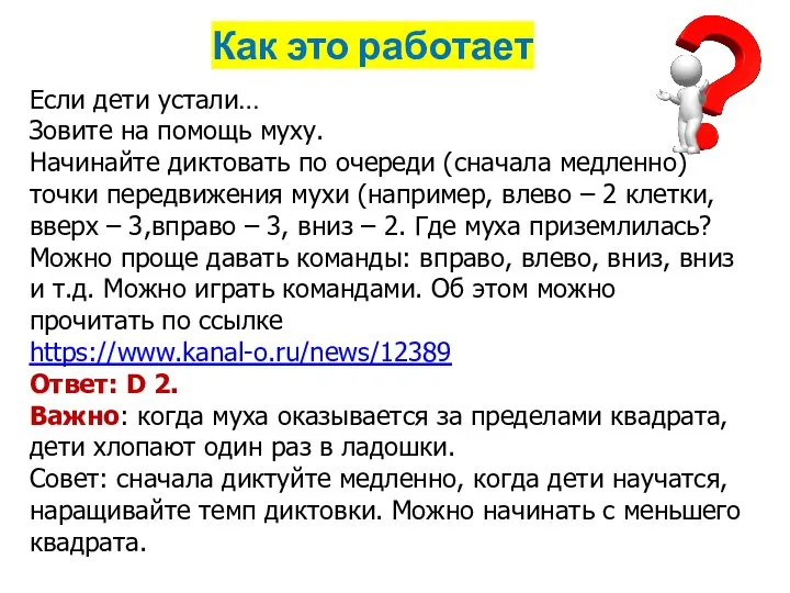 Как это работает Если дети устали… Зовите на помощь муху. Начинайте диктовать