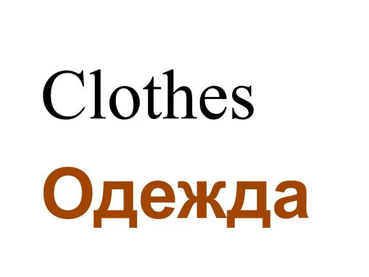 Clothes Одежда