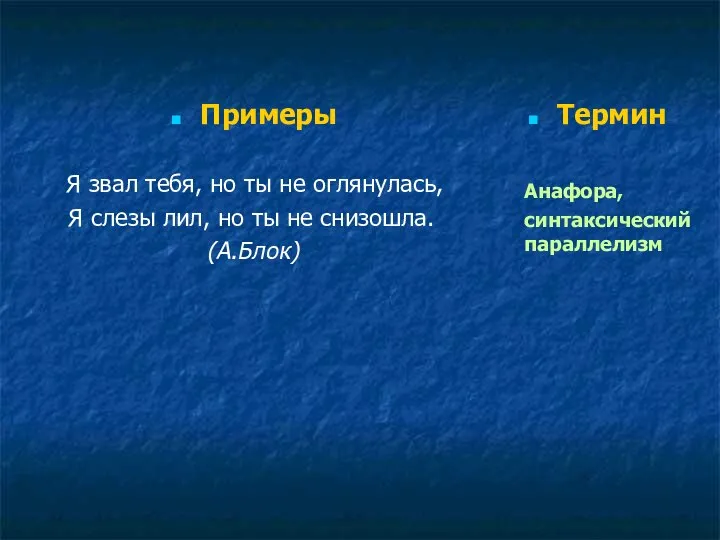 Примеры Я звал тебя, но ты не оглянулась, Я слезы лил, но