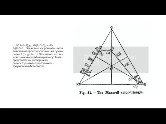 r = R/(R+G+B), g = G/(R+G+B), and b = B/(R+G+B). Эти новые