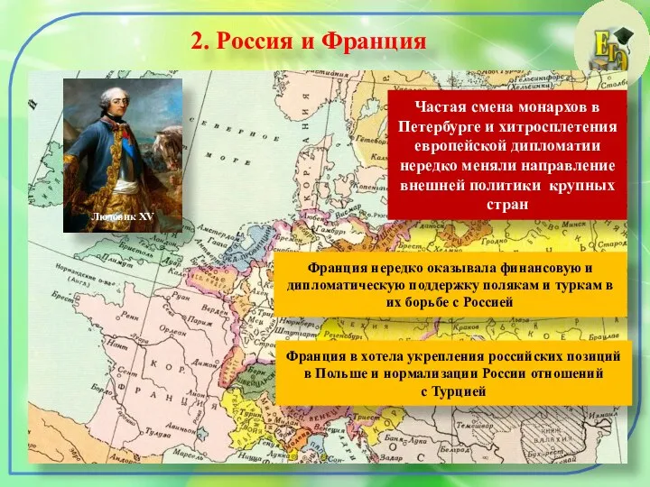 2. Россия и Франция Частая смена монархов в Петербурге и хитросплетения европейской