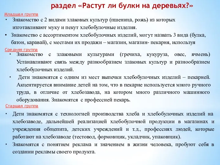 Знакомство с 2 видами злаковых культур (пшеница, рожь) из которых изготавливают муку