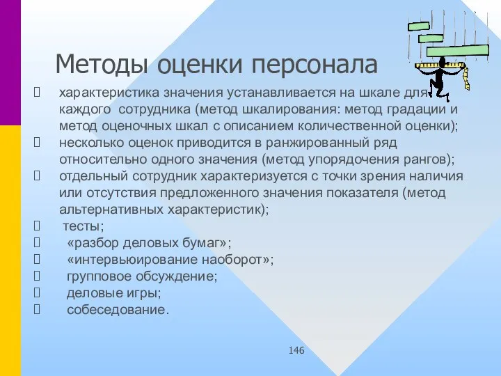 Методы оценки персонала характеристика значения устанавливается на шкале для каждого сотрудника (метод