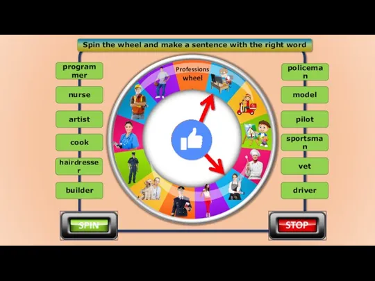 Spin the wheel and make a sentence with the right word nurse