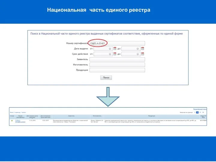 Национальная часть единого реестра